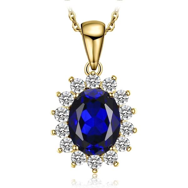 【並行輸入品】JewelryPalace プリンセス・ダイアナ・ケイト・ミドルトンクラス ジェムストーン 誕生石 サファイア ステートメントペンダント