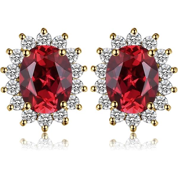 【並行輸入品】JewelryPalace プリンセス・ダイアナ・ケイト・ミドルトンクラス ジェムストーン 誕生石 本物のレッドガーネット スタッドイヤ