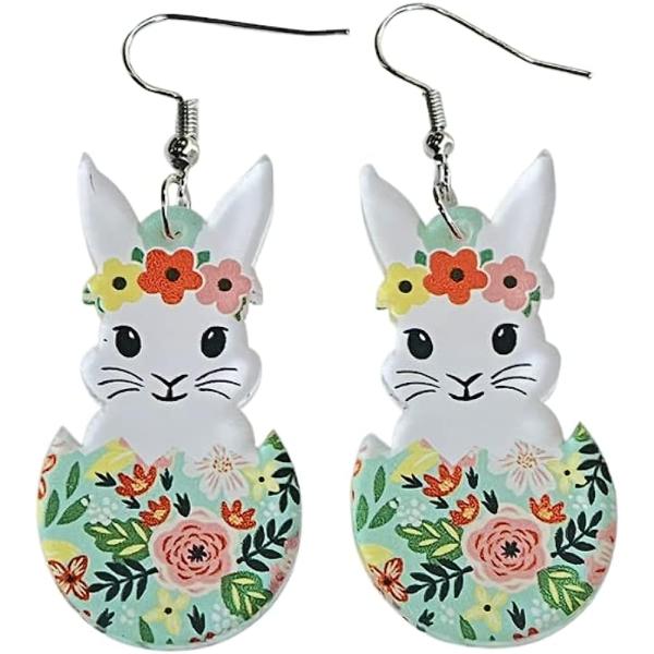 【並行輸入品】Acrylic Easter Basket Eggs Bunny Rabbit Earrings Drop Dangle Gifts J