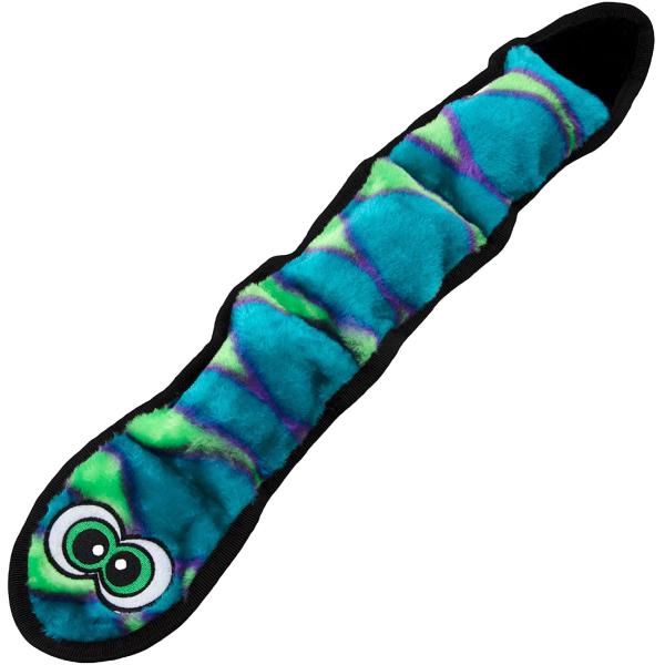 【並行輸入品】 Outward Hound Invincibles Blue Snake Plush Dog Toy Large