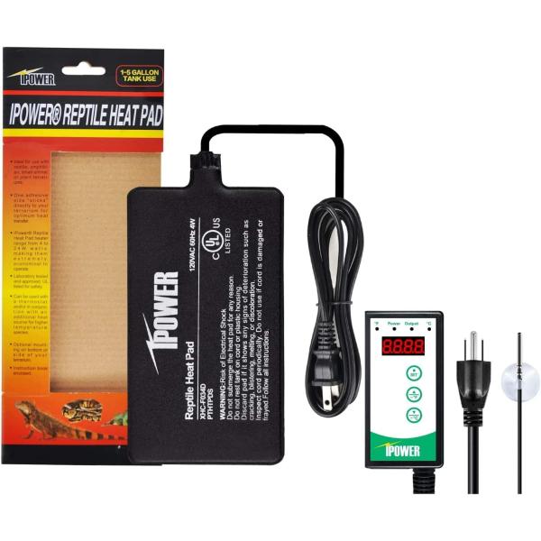 商品名iPower 4 by 7-inch Under Tank Heat Mat Reptile Heating pad with Digital Temperature Control Thermostat Combo Set for ...