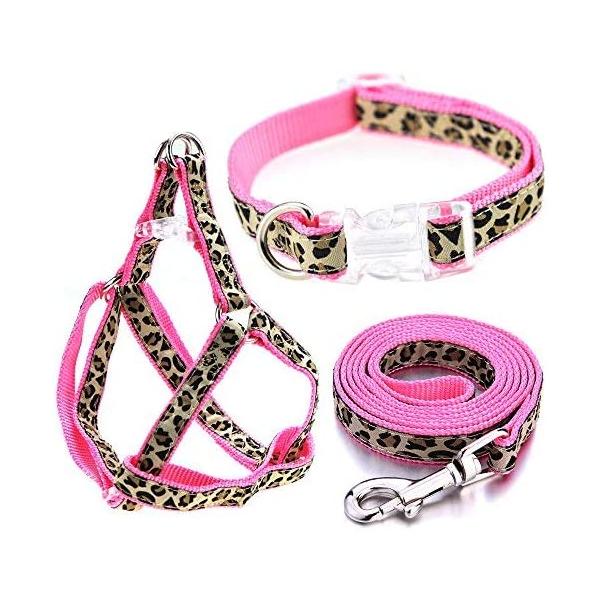【並行輸入品】 Mile High Life 犬用首輪 ハーネス リーシュ ヒョウ柄 犬の散歩に最適なアクセサリー X-Small Neck 8inc