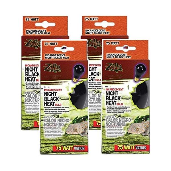 商品名Zilla 4 Pack of Night Black Incandescent Heat Bulbs, 75 Wattsブランド：Zilla商品サイズ：4 Count (Pack of 1)高さ：15 cm横幅：16.4 cm奥行：...