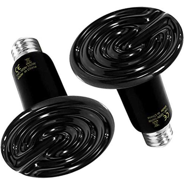 商品名Simple Deluxe 150W 2-Pack Ceramic Heat Emitter Reptile Heat Lamp Bulb No Light Emitting Brooder Coop Heater for Amphi...