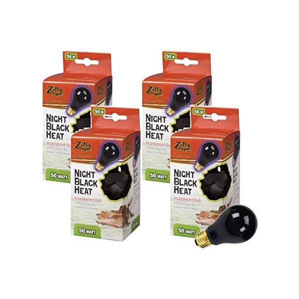 商品名Zilla 4 Pack of Reptile Terrarium Heat Lamp Incandescent Bulbs, Night Black, 50Wブランド：Zilla商品サイズ：4 Count (Pack of 1)高さ...