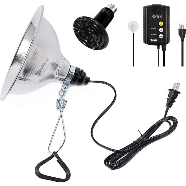 商品名Simple Deluxe PTCLAMCR150MCTRL 150W Reptile Heat Bulb &amp; 150W Clamp Light with 8.5"" Reflector &amp; Digital Therm...