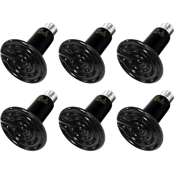 商品名Simple Deluxe 100W 6-Pack Ceramic Heat Emitter Reptile Heat Lamp Bulb No Light Emitting Brooder Coop Heater for Amphi...