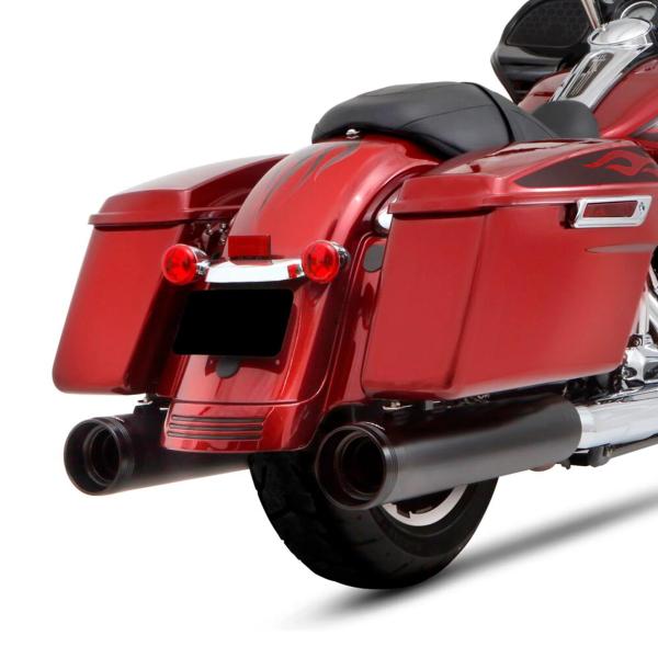 商品名: 500-0186 Rinehart Racing DBX45 4.5インチ ブラック スリップオン マフラー ブラック トラディション エンドキャップ 2017年以降のハーレーツーリングモデル用 500-0186 Rinehart...