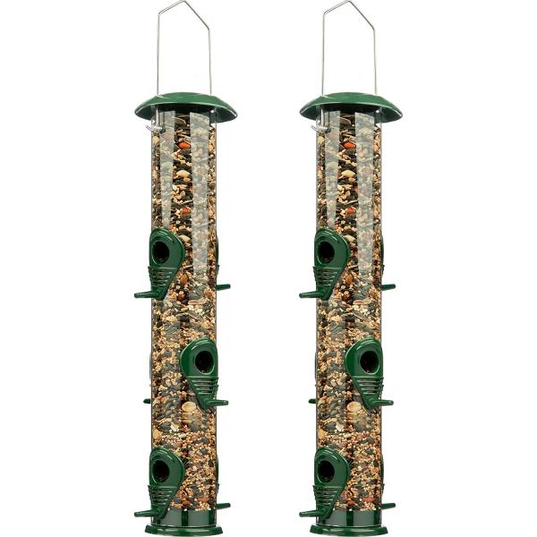 商品名Gray Bunny Metal Bird Feeders for Outdoors Hanging, 6-Port, Premium Grade Metal Tube Bird Feeder,2-Pack, Chew-Proof a...