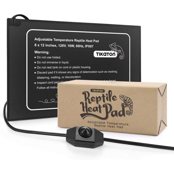 商品名Tikaton Reptile Heat Pad - Adjustable Temperature Under Tank Heater for 10-20gal/30-40gal Tank, Terrarium Heat Mat fo...