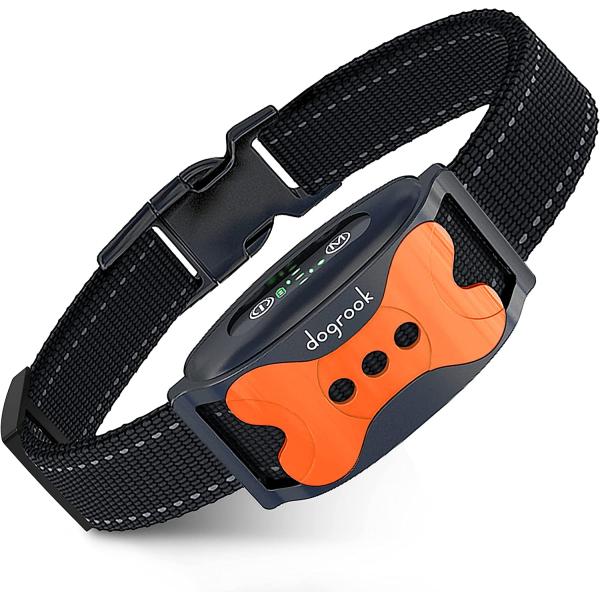 【並行輸入品】 DogRook バークカラー 小型犬用バークカラー 大型犬 自動樹皮首輪 中型犬 ショックなし 樹皮首輪 犬の樹皮首輪 充電式 犬用吠