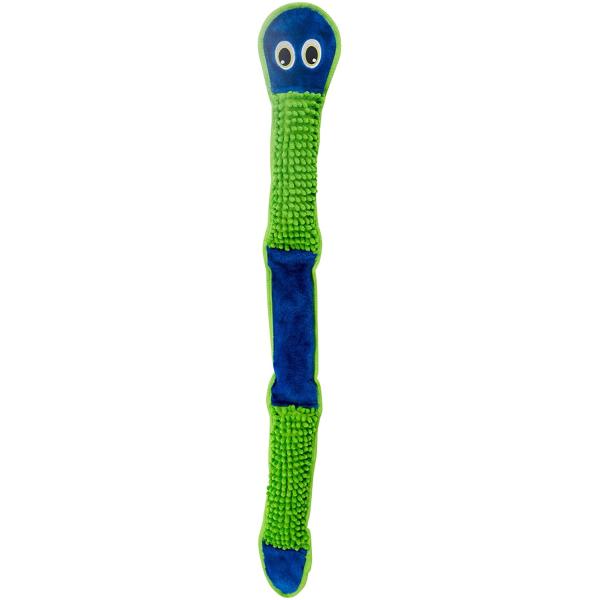 【並行輸入品】 Outward Hound Invincibles Nubby Blue Snake Dog Toy - Stuffing-Less