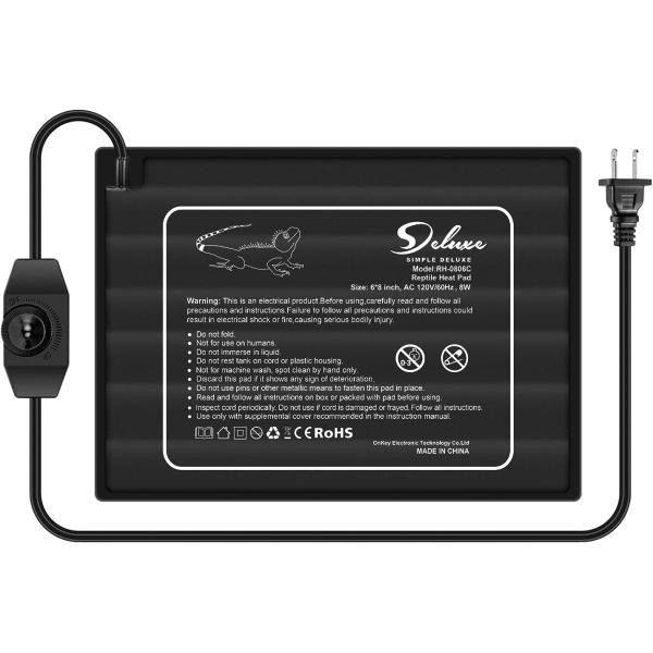 商品名Simple Deluxe 6 X 8 Inch 8W Reptile Heat Mat with Controller Under Tank Heater Terrarium Warmer Heating Pad for Amphi...