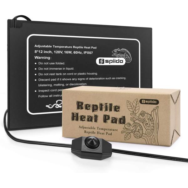 商品名Spiido MET Certified Reptile Heat Pad - Adjustable Temperature Under Tank Heater for 10-20gal/30-40gal Tank, Terrariu...