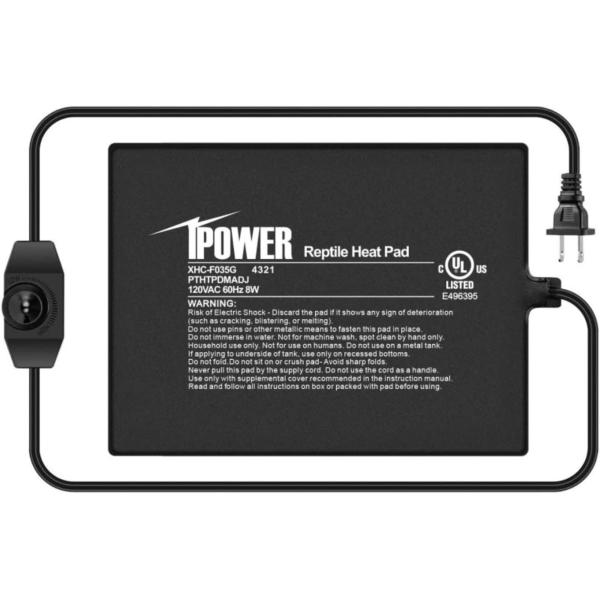 商品名iPower 6 by 8-Inch 8 Watts Reptile Heating Mat with Temperature Controller Under Tank Warmer Terrarium Heat Pad for R...