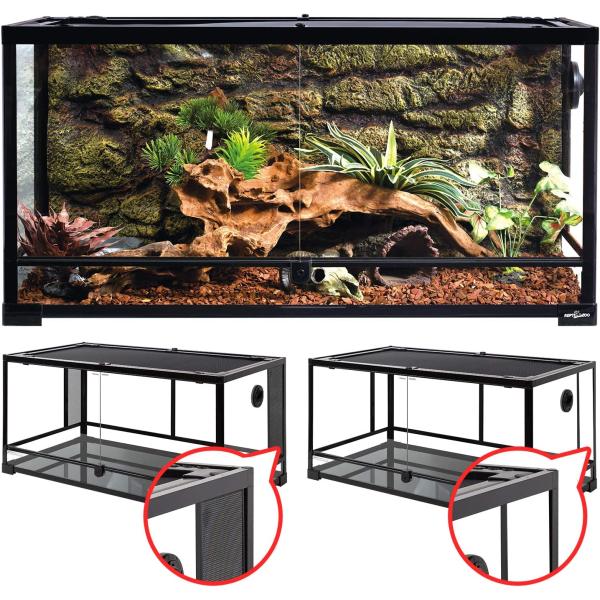 並行輸入品】 REPTI ZOO 50ガロン 爬虫類ガラスタンクテラリウム 2イン 