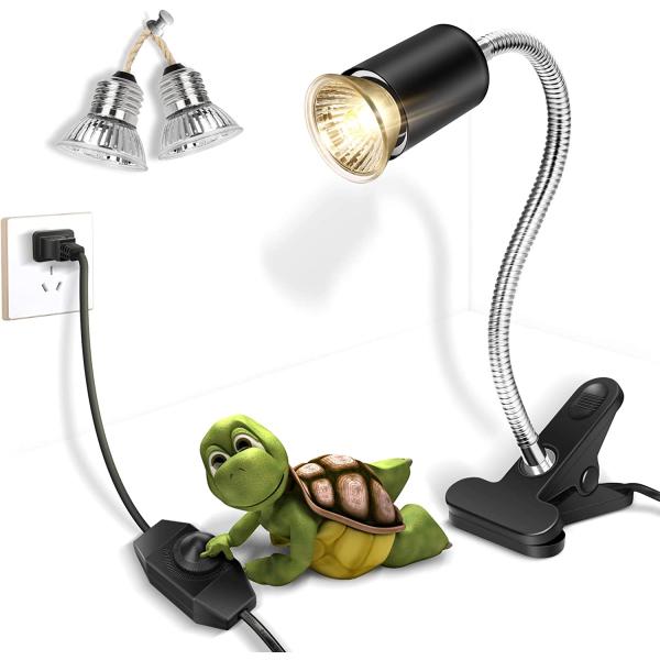商品名Fischuel Reptile Heat Lamp,Heating Lamp with Clamp, Adjustable Habitat Basking Heat Lamp ,UVA/UVB Light Lamp 360° Rot...