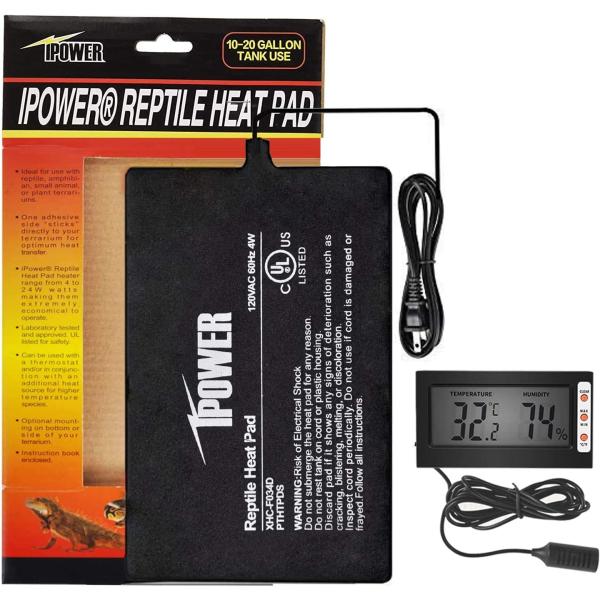 商品名iPower 6"" x 8"" Reptile Heat Mat Under Tank Heater Terrarium Heating Pad for Amphibians and Reptiles Pet, Digital Th...