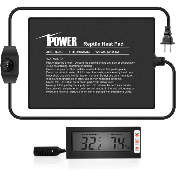 商品名iPower 6""x8"" Reptile Heat Pad Under Tank Warmer Terrarium Heater Heating Mat with Temperature Adjustable Controller...