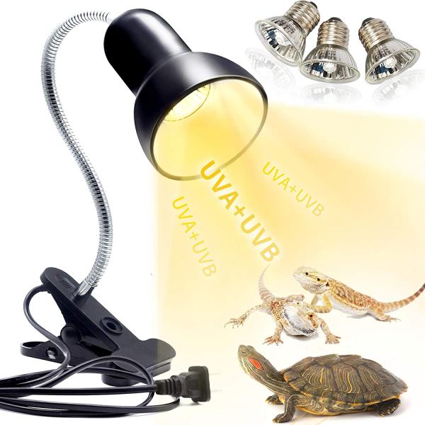 商品名Reptile Heat Lamp, UVA UVB Reptile Light Basking Spot Lamp, Turtle Aquarium Tank Heating Lamps Holder &amp; Switch Fi...