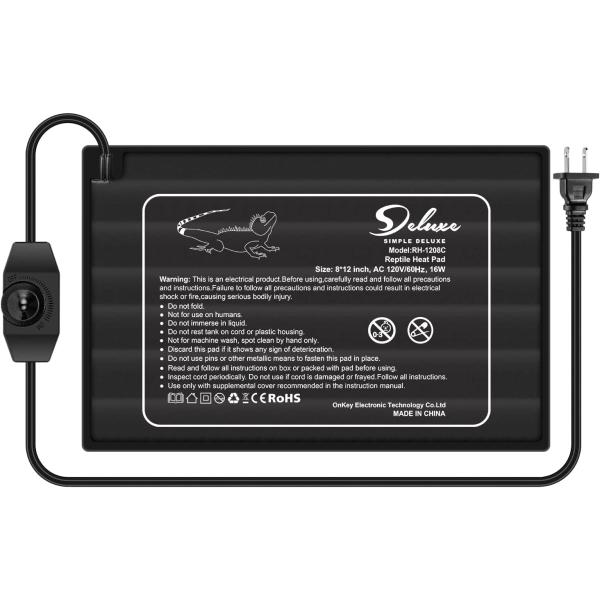 商品名Simple Deluxe Reptile Heat Pad with Thermostat Temperature Adjustable Under Tank Heater Terrarium Warmer Heating Mat ...