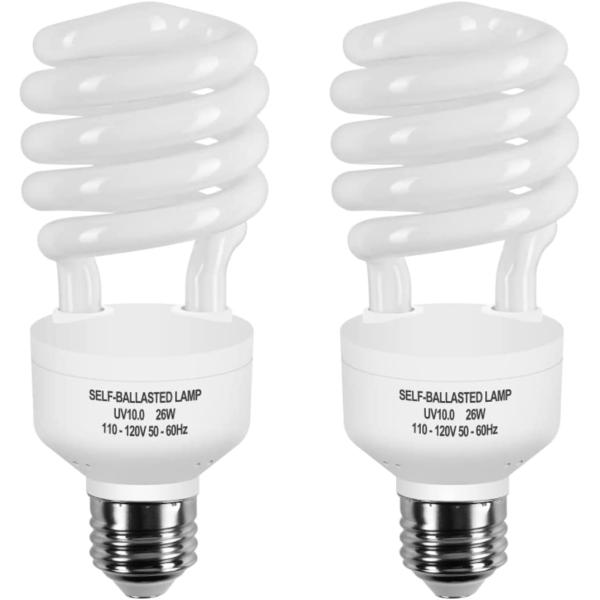 商品名Simple Deluxe 2 Pack 26 Watts Reptile UVB 10.0 Spiral Compact Terrarium Bulb for Desert Type Reptiles, Whiteブランド：Simp...