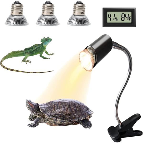 商品名Reptile Heat Lamps, Rotatable Basking Lamp, UVA/UVB Turtle Aquarium Tank Heating Lamps with Clamp for Lizard Turtle S...