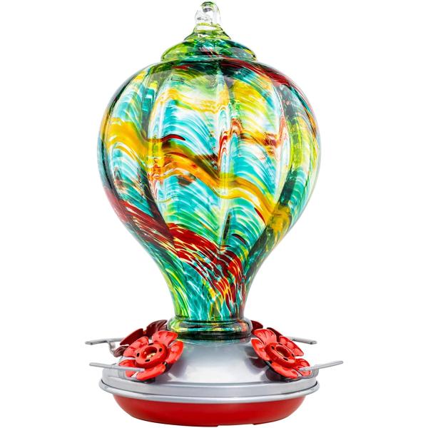 商品名Muse Garden Hummingbird Feeders for Outdoors Hanging, Blown Glass Hummingbird Feeder, Unique Hummingbird Gifts for Bi...