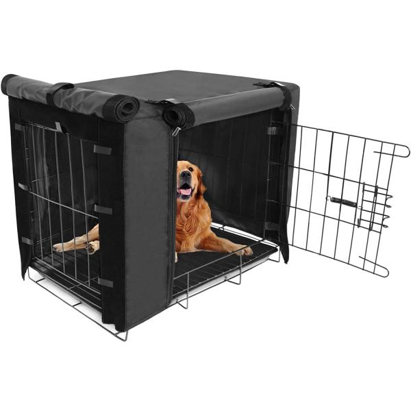 商品名丈夫なドッグクレートカバー ダブルドア 大型ペットケネルカバー ユニバーサルフィット 36 42 48インチ ワイヤー ドッグクレート用 (長さ60.96cm x 幅45.72cm x 高さ50.8cm)Durable Dog Cra...