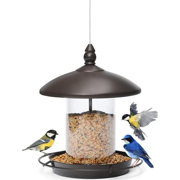 商品名Bird Feeder for Outside Hanging,Bird Seed for Outside Wild Bird Feeders for Garden Yard Outdoor Decoration,Round Roof...