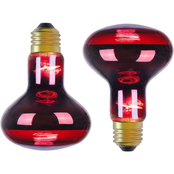 商品名Infrared Heat lamp Basking Spot Light Bulb，LEDESIGN 75 Watt Red Heat Lamp Bulbs for Reptiles and Amphibian Use, 2 Pac...