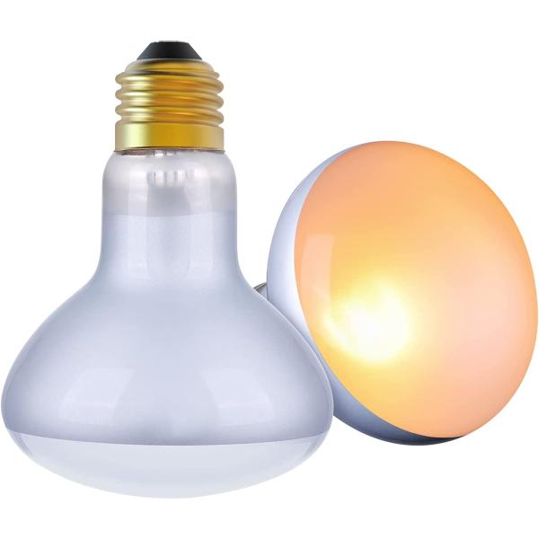 商品名Infrared Heat lamp Basking Spot Light Bulb，LEDESIGN 75 Watt White Heat Lamp Bulbs for Reptiles and Amphibian Use, 2 P...