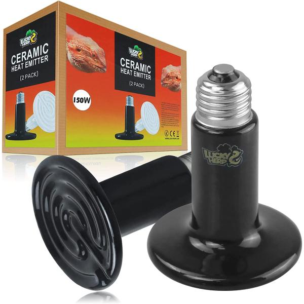商品名LUCKY HERP 150W Ceramic Heat Emitter, Reptile Heat Bulbs, Ceramic Heat Lamp for Reptiles, Amphibian, Chicken, Dog, Ca...