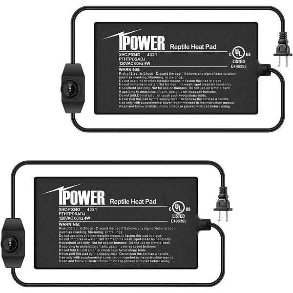 商品名iPower 4X7 Inch 4 Watts Reptile Heating Mat with Adjustable Temperature Controller Under Tank Warmer Terrarium Heat P...