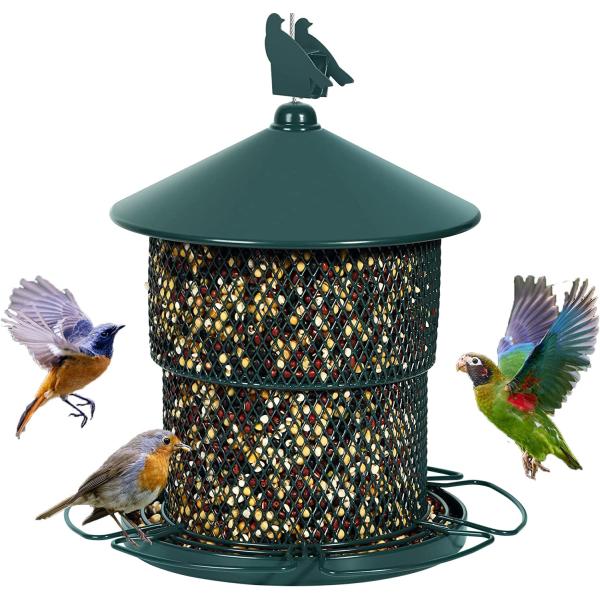 商品名Mosloly Metal Bird Feeders Outside Hanging for Wild Birds, 7Lbs, Squirrel-Proof Large Cardinals/Blue Jay Mesh Bird Fe...