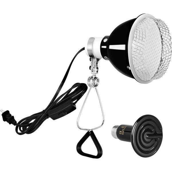 商品名Simple Deluxe Reptile Heat Bulb Ceramic Heat Emitter 25W No Light Emitting with 60W Reptile Dome Light Clamp Lamp Fix...