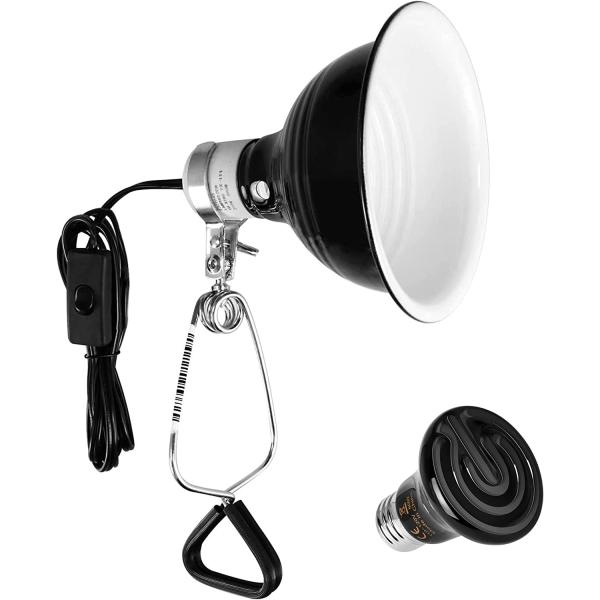 商品名Simple Deluxe 50W Reptile Ceramic Heat Bulb No Light and 60W Dome Light Clamp lamp Fixture with 5.5 Inch Aluminum Ref...