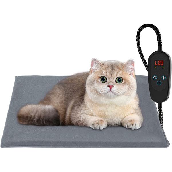 商品名PETDOTT Pet Heating Pad Outdoor Inside for Cats with Temperature Time Adjustment, Cat Warming Pad Outdoor/Indoor, Ele...