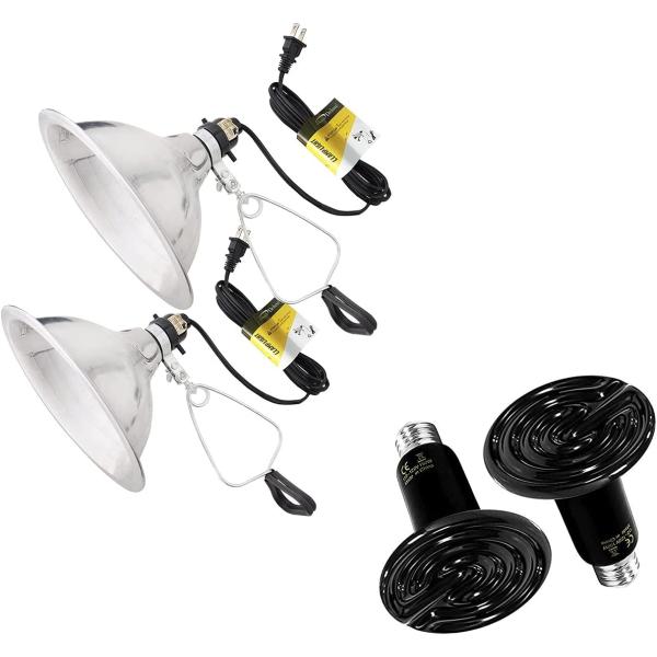 商品名Simple Deluxe 150W Ceramic Reptile Heat Lamp Bulb and 8.5 Inch Reflector Clamp Light Combo for Amphibian Pet, 2 Packブ...