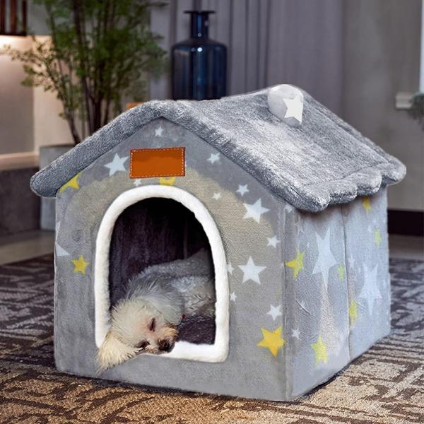 商品名Aquarius CiCi Dog House Indoor, Foldable Dog House Kennel Bed Mat with Cushion for Small Medium Large Dogs Cats, Wint...