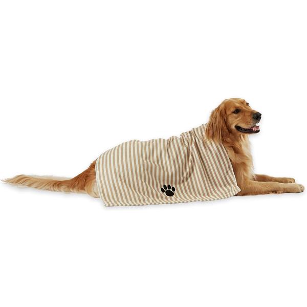 <b>商品名</b>Bone Dry Pet Grooming Towel Collection Absorbent Microfiber X-Large, 41x23.5"", Striped Taupeブランド：...