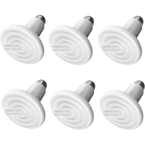 商品名Simple Deluxe Ceramic Heat Emitter 100W 6-Pack Reptile Heat Lamp Bulb No Light Emitting Brooder Coop Heater for Amphi...