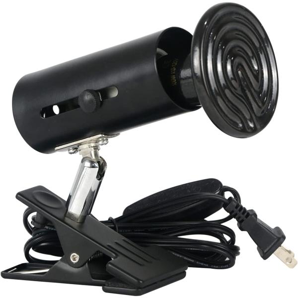 商品名COOSPIDER Reptile Heat Lamp with 360 Rotatable Clip-on Stand, Black Ceramic Infrared Heat Emitter for Reptiles, Turtl...