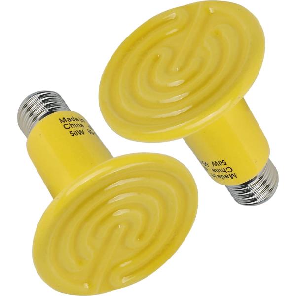 商品名WUHOSTAM 2 Pack 50W Yellow Ceramic Heat Lamp, Infrared Reptile Emitter Bulb for Pet Coop Heater, Lizard, Turtle, Snak...