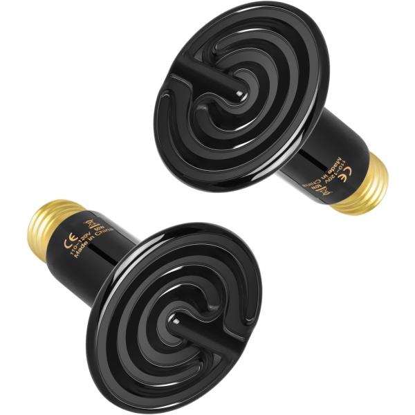 商品名Simple Deluxe Ceramic Heat Emitter Reptile Heat Lamp Bulb 60W 2-Pack, No Light Emitting Brooder Coop Heater for Amphi...