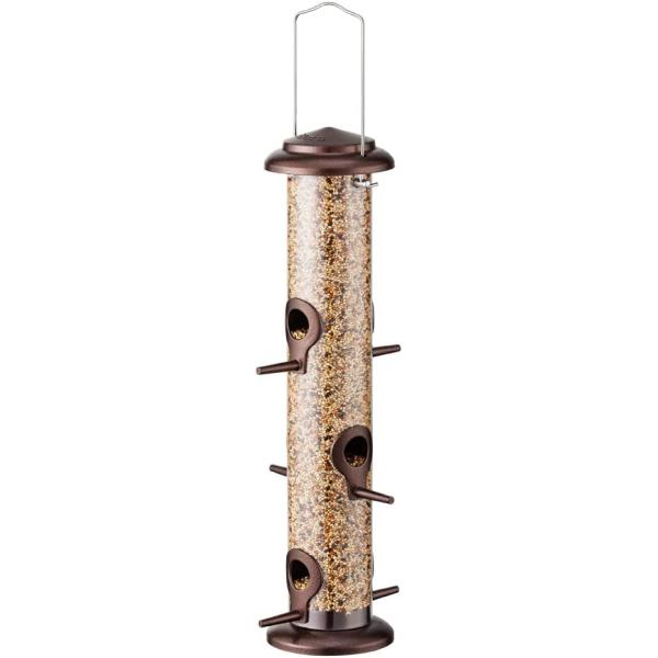 商品名iBorn Metal Bird Feeder Hanging Wild Bird Seed Feeder for Mix Seed Blends Heavy Duty All Metal Coffee Finish,14 Inch ...