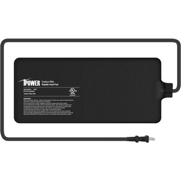 商品名iPower Reptile Heating Pad 8X18 Inch 24W Under Tank Heater Warmer, 50-60 Gallon Terrarium Heat Mat for Hermit Crab/Tu...