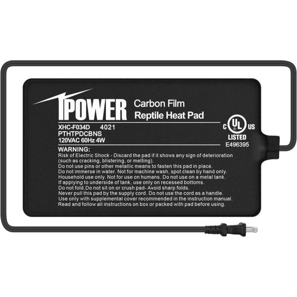 商品名iPower Reptile Heating Pad 4X7 Inch 4W Under Tank Heater Warmer, 1-5 Gallon Terrarium Heat Mat for Hermit Crab/Turtle...