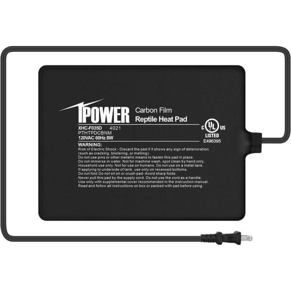 商品名iPower Reptile Heating Pad 8X6 Inch 8W Under Tank Heater Warmer, 10-20 Gallon Terrarium Heat Mat for Hermit Crab/Turt...