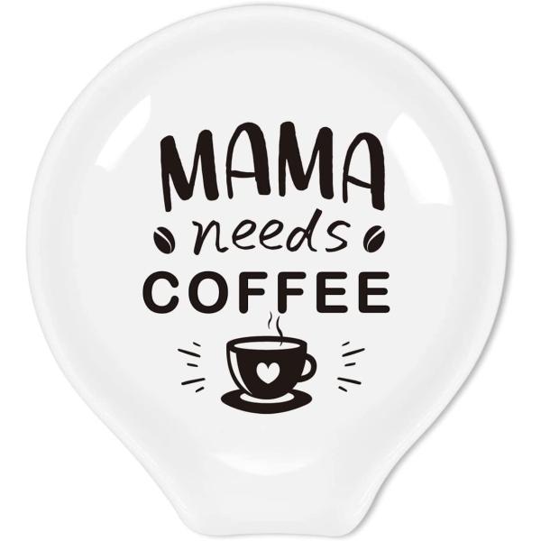 【並行輸入品】 Uhealik Funny Coffee Quote Black and White Ceramic Coffee Spoon Hol